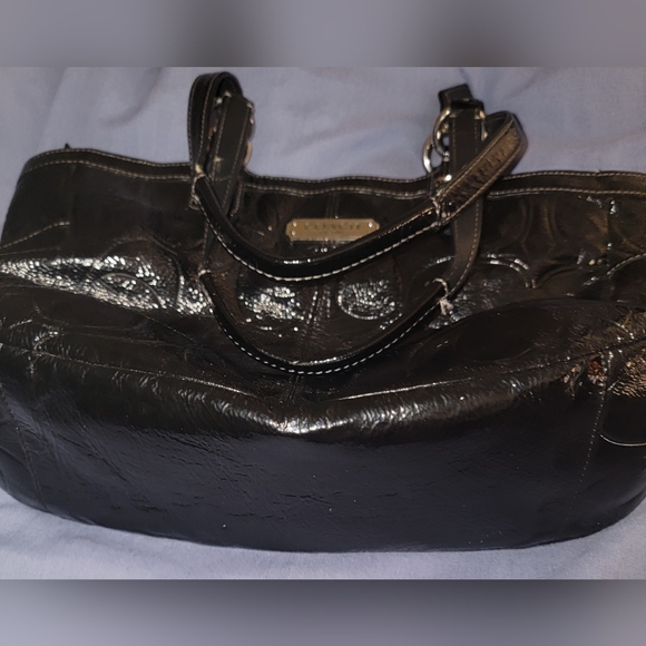 Coach Factory Black Patent Leather Tote - Picture 3 of 7